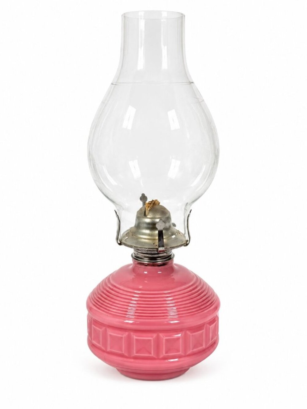 Oil Lamp LampLight Farms Sommerset Traditional Vintage  - Rose Colored  Etched